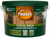 Pinotex Focus Aqua - 9l. / Пинотекс Фокус Аква - 9л. Защитная пропитка для деревянных заборов и садовых строений